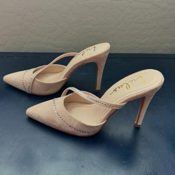 Lulus suede Pointed Toe Mule Heels Size 6 - Picture 1 of 5